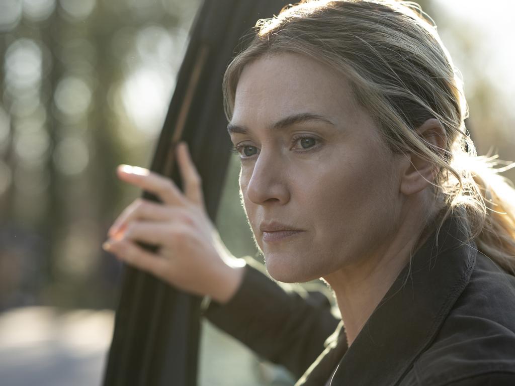 Kate Winslet sent back the Mare of Easttown promo photos twice for being too retouched. Picture: HBO/Binge