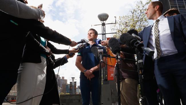 Patrick Dangerfield was a man in demand on Tuesday morning. Picture: Getty