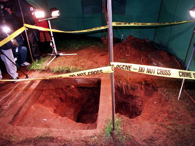 The makeshift grave in the Salisbury North backyard. Picture: Matt Turner.