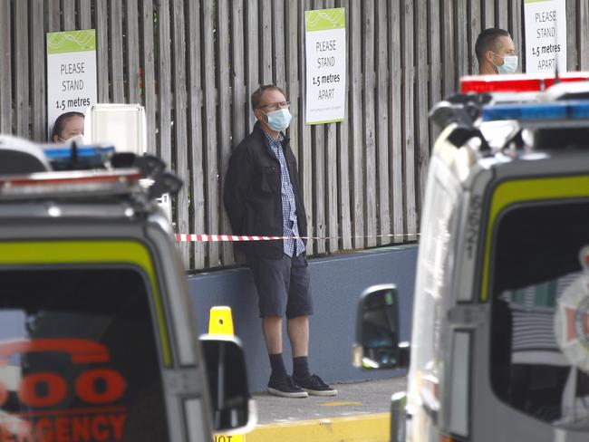 Members of the public at the Covid testing clinic at Ipswich hospital. Picture: Tertius Pickard