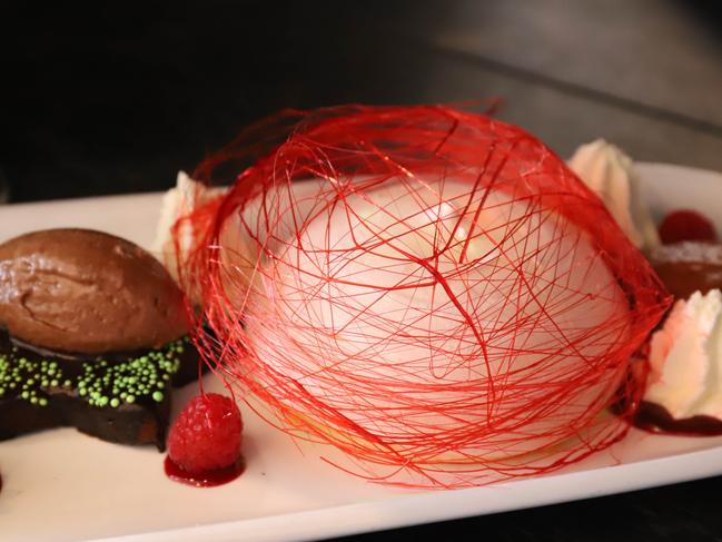 The special Vivid-inspired chocolate supernova dessert with meringue. Picture: Jenifer Jagielski