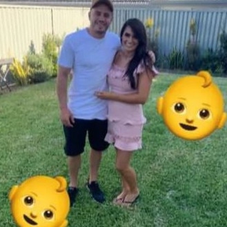 The couple in a social media post announcing twins.