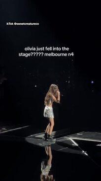 Olivia Rodrigo falls through stage during Aussie tour