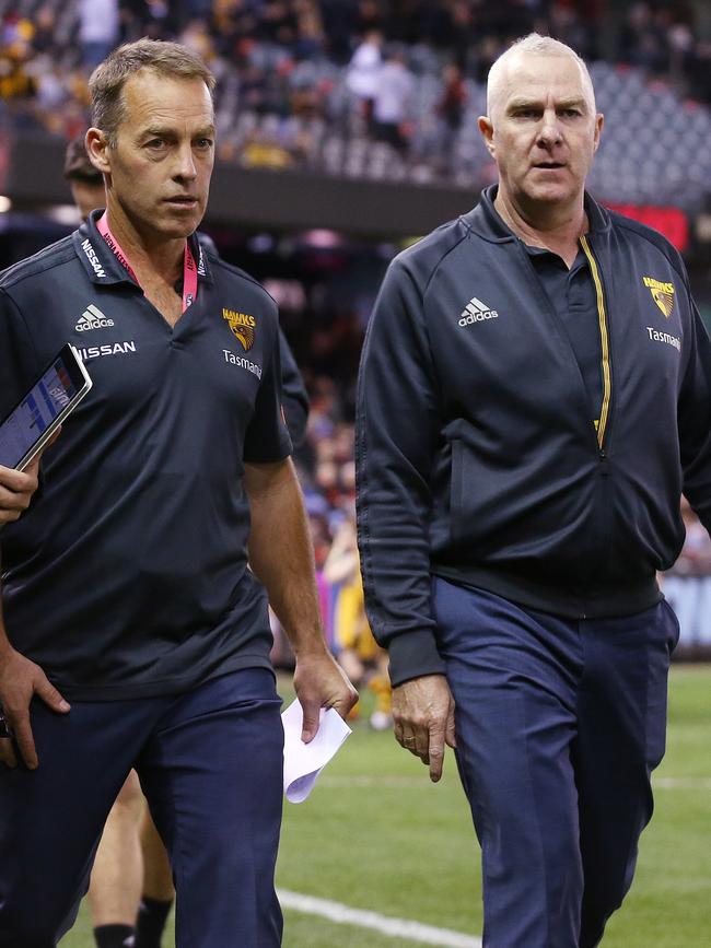 Graham Wright with Alastair Clarkson in 2019. Picture: Michael Klein