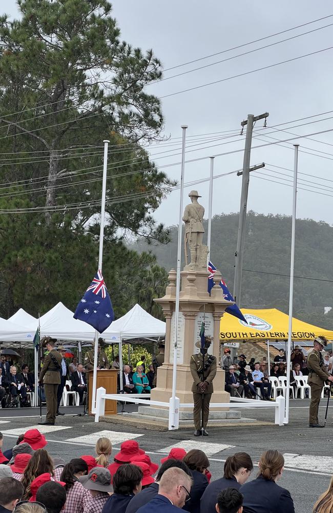 the Anzac Day service at Upper Coomera cenotaph