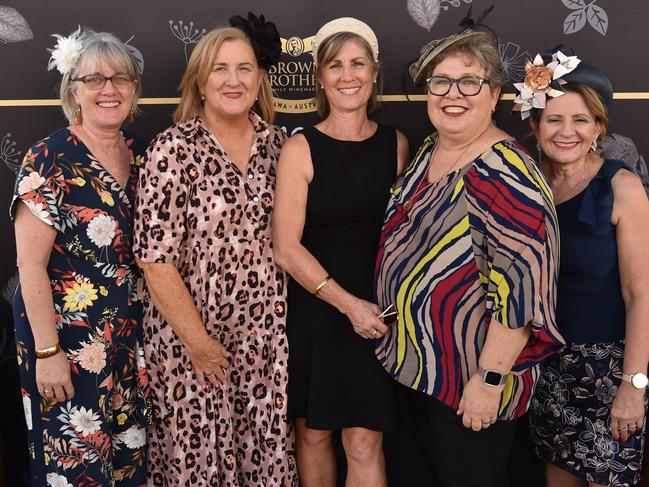 Ladies Day at Cluden Park. Kerry Phelan, Helen Bus, Sharon Lancini, Linda McNamara and Liz Langan. Picture: Evan Morgan