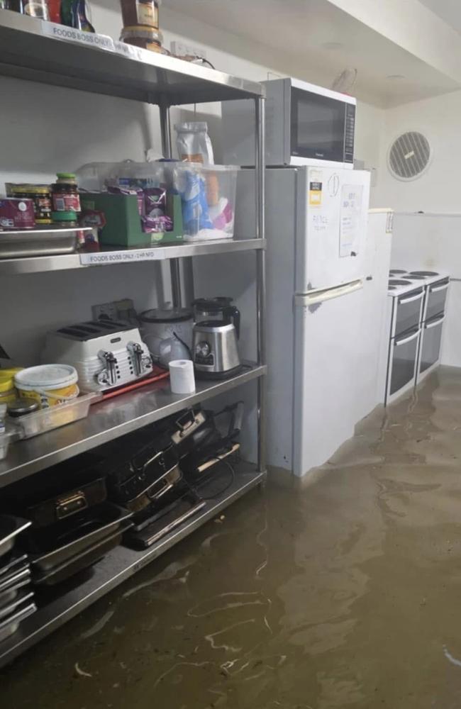 Flooding inside a Hervey Bay home after flash flooding from ex-Tropical Cyclone Alfred on Sunday morning, March 9. Photo: Tina Davie