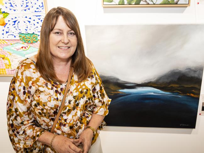 Finalists Leisa O'Gorman with her work Mist at The Toowoomba Gallery for The Next Big Thing art prize and exhibition, Friday, March 1, 2024. Picture: Kevin Farmer