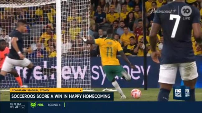 Socceroos score a win on homecoming game