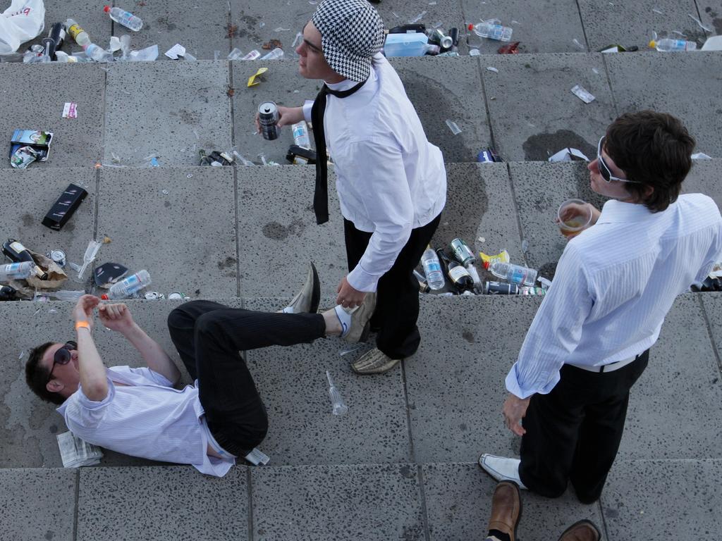 White leather shoes, beers and the races. What more does a man need?