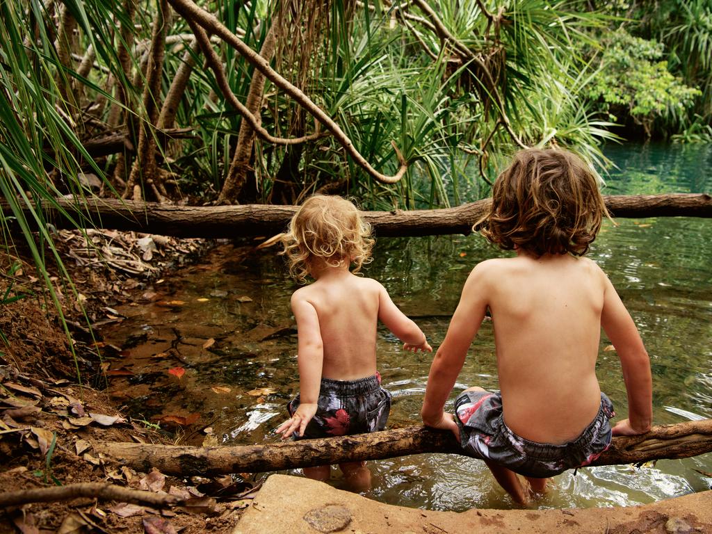 Exploring Berry Springs in the Northern Territory. Picture: Michael Franchi