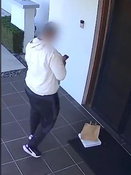 One driver was caught on camera taking pictures of the order at the door...