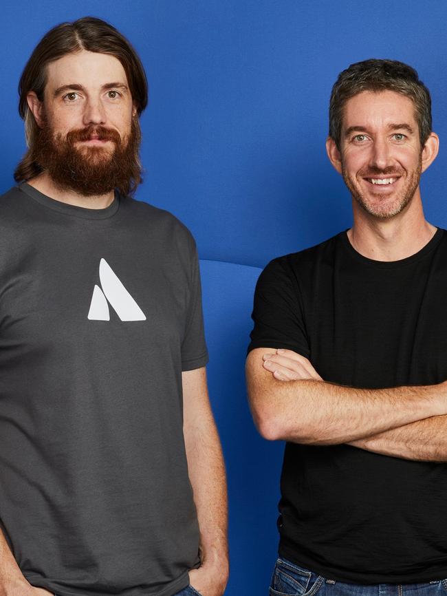 Atlassian co-CEOs Mike Cannon-Brookes and Scott Farquhar have also been tapped on the shoulder. Picture: Atlassian