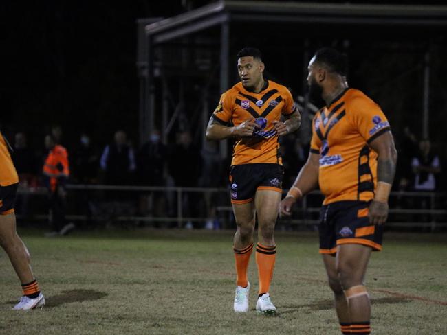 Israel Folau makes his Rugby League Gold Coast debut for Southport Tigers against defending champions Runaway Bay at Owen Park, Southport. Pic Mike Batterham