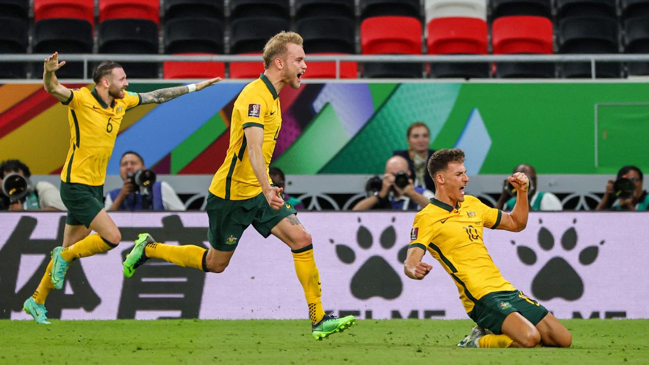 Ajdin Hrustic scored a stunner. (Photo by KARIM JAAFAR / AFP)