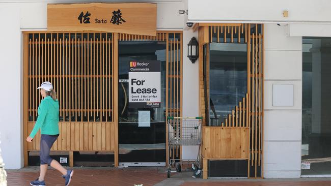 A closed business along the Surf Parade strip in Broadbeach. Picture Glenn Hampson