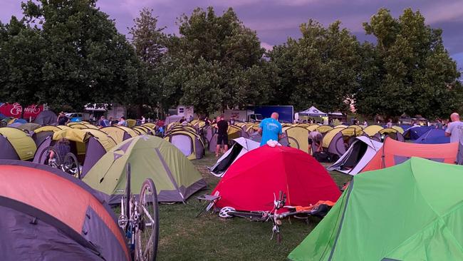 The Alexandra campsite on the Great Victorian Bike Ride. Picture: John Myers