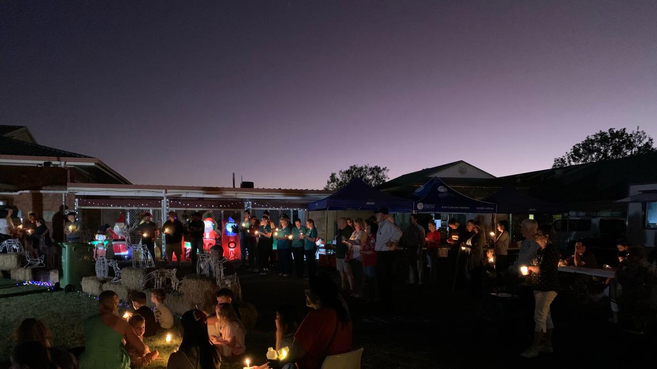 A candle vigil for police officers Rachel McCrow and Matthew Arnold and local Alan Dale.