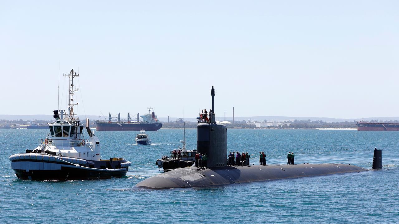 United States Navy Virginia Class submarine USS Mississippi arrives at Fleet Base West in WA for a routine port visit.