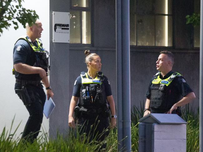 Police kept guard on the perimeter of the airport.