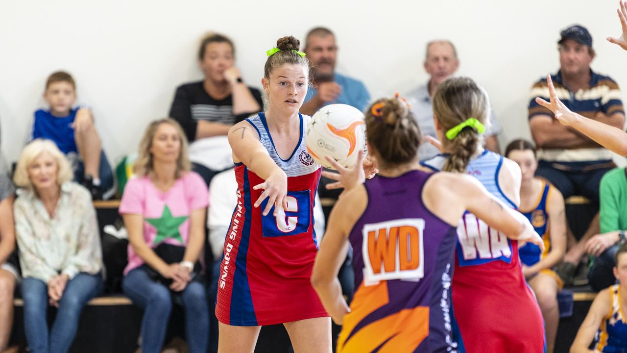 Ella Norton for Darling Downs against Sunshine Coast in Queensland School Sport 13-15 Years Girls Netball Championships at The Clive Berghofer Sports Centre, The Glennie School, Friday, May 6, 2022. Picture: Kevin Farmer