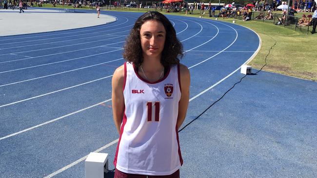 St Peters sprint sensation Hilal Durmaz at the QGSSSA athletics.