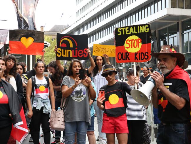 Aboriginal protesters accused Channel 7’s Sunrise show of racism for daring to discuss David Gillespie’s comments about adoption. But surely it is racist to leave vulnerable little kids in danger just because they’re black. Photo: Richard Milnes/MEGA