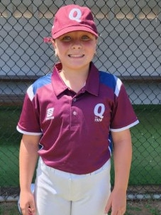 Olivia Cherry will represent Queensland in the National under 12s School Sports Softball Championships in Cairns. Picture: Supplied