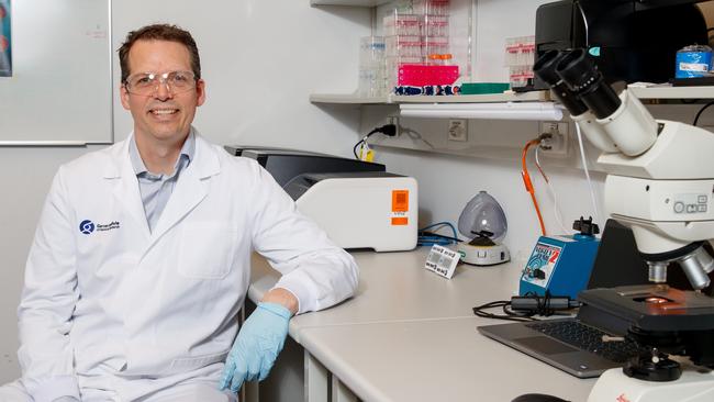 Daniel MacArthur at the Garvan Institute in Sydney on Thursday. He is behind Australia's first home-based DNA database, dubbed OurDNA and championed by MCRI's Sarah Murdoch. Picture: Nikki Short