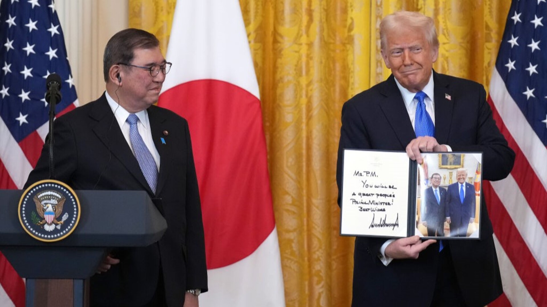 US President Donald Trump meets with Japanese PM Shigeru Ishiba