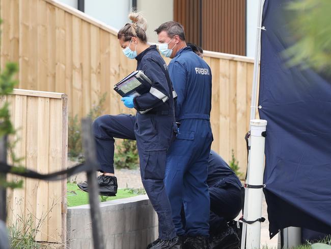 Police at the scene of a fatal shooting in Donnybrook. Sunday, January 7. 2024. Picture: David Crosling