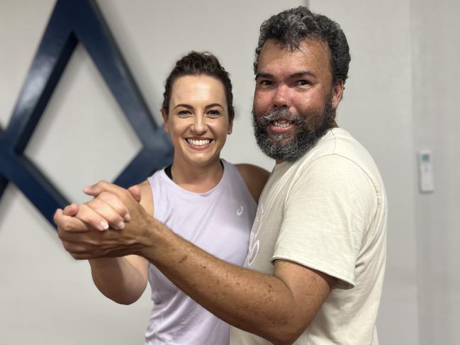 Chief Minister Lia Finocchiaro and her partner Nathan at rehearsals for the 2024 Dancing with the Celebrities ball, the annual fundraiser for Total Recreation NT. Picture: Fia Walsh.