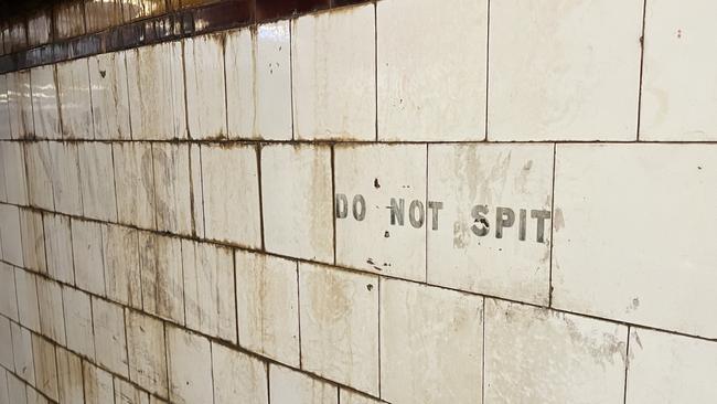 Flinders Street station underpass, OCTOBER 26 2024. Lord mayoral hopefuls Nick Reece and Arron Wood have reignited calls for the grimy Flinders Street Station underpass to be brought back to its former glory. Picture: Grace Frost