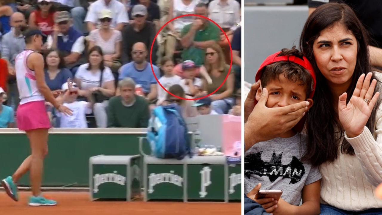 Irina-Camelia Begu threw her racquet, which bounced into the crowd and made a child cry.