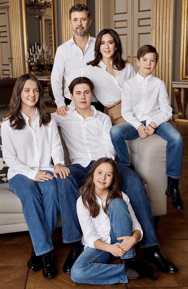 Princess Isabella, Prince Christian, Crown Princess Mary, Crown Prince Frederik, Princess Josephine, and Prince Vincent.