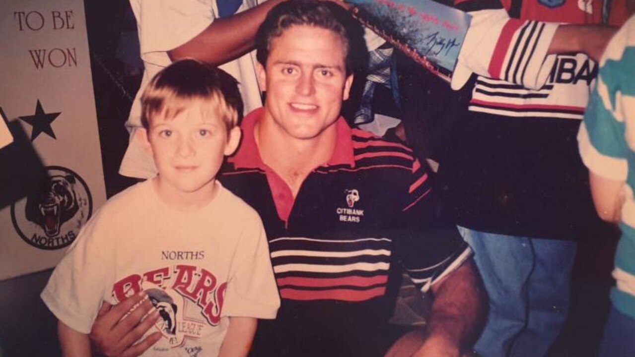 A young Ben Horne pictured with Bears legend Billy Moore.