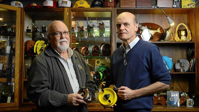 Bruce and Glenn Alvey of Alvey Reels. Picture: David Nielsen