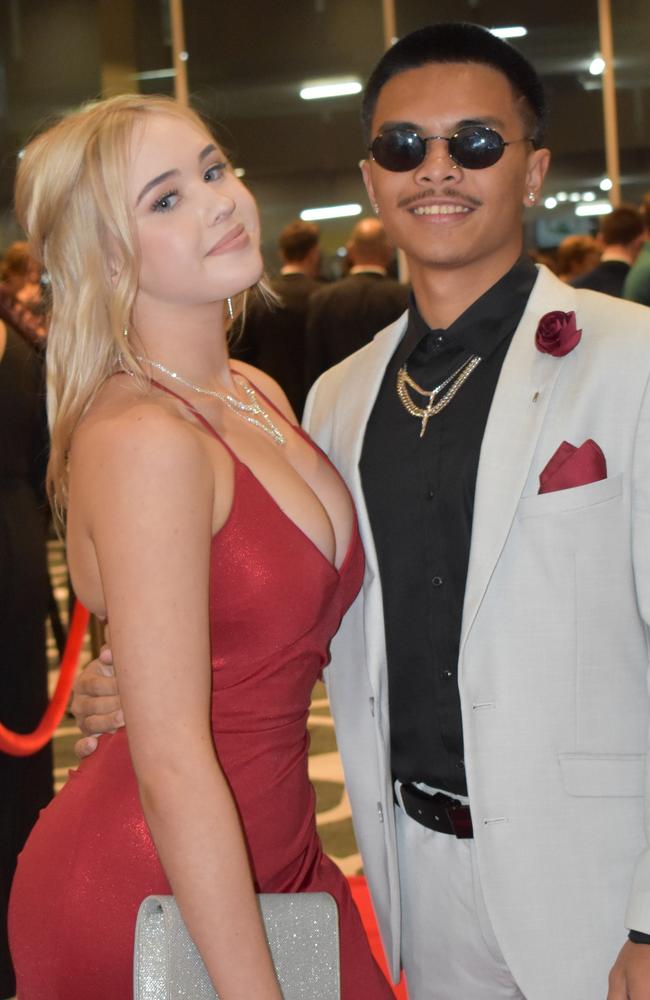 Kaya Strong and Kraig Medina at the 2022 Maroochydore State High formal.