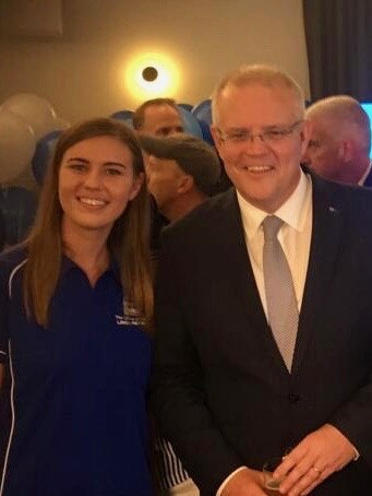 Ms Higgins with Scott Morrison in 2019. Picture: Supplied