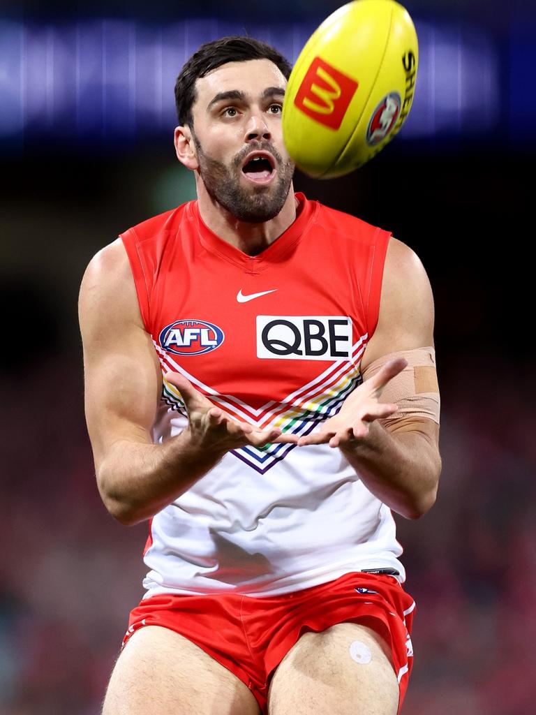 Paddy McCartin was solid in defence for the Swans. Picture: Matt King/AFL Photos/via Getty Images