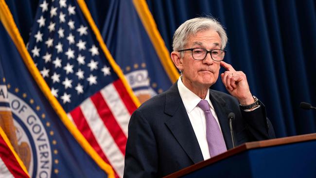 Federal Reserve chairman Jerome Powell during a news conference following a Federal Open Market Committee meeting in Washington on November 7. Picture: Kent Nishimura/AFP