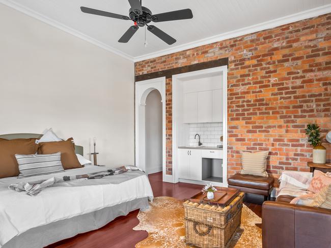 One of the hotel’s renovated rooms.