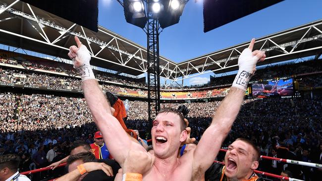 Lonergan set up the Jeff Horn-Manny Pacquaio blockbuster at Suncorp. Picture: Bradley Kanaris/Getty