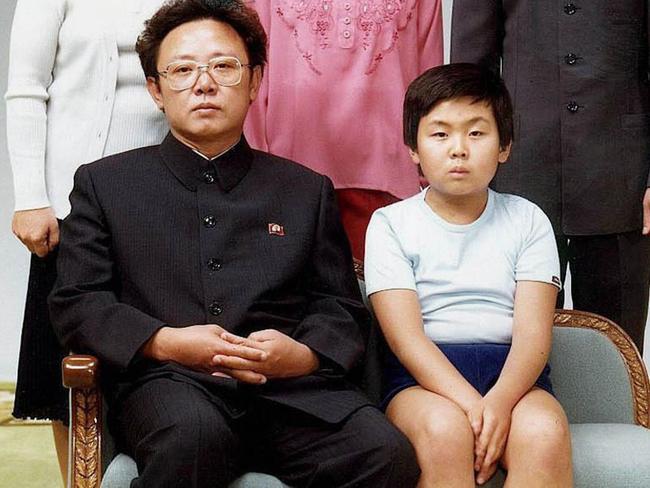 North Korean leader Kim Jong-il pictured with his son, Kim Jong-nam in 1981. Picture: AFP