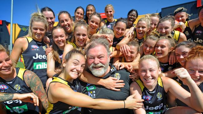 Richmond's father figure Neil Balme has embraced the growth of women’s footy. Picture: Andrew Henshaw.