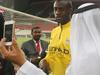An Emirati fan takes a 