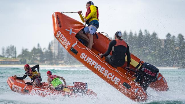 It was an action-packed Saturday at Kirra Beach with Kurrawa and Kirra surf clubs dominating the competition. Photo: Surf life saving Queensland