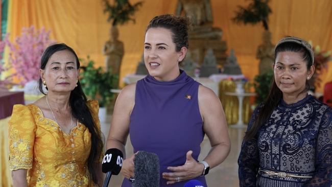 Lia Finocchiaro with members of the NT Cambodian community.