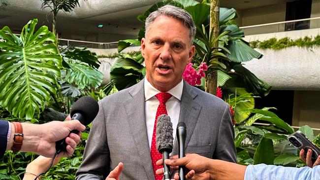 Defence Minister Richard Marles in Singapore on Sunday. Picture: AP