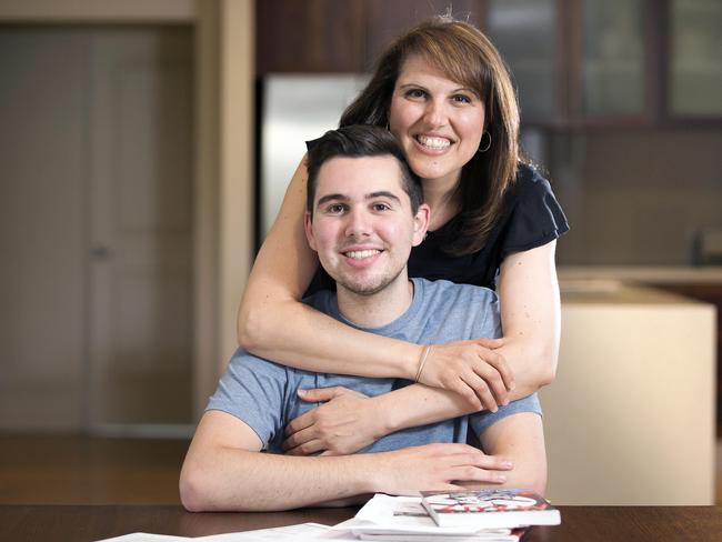 Dylan Company, 19, with mum, Margaret. Picture: Sarah Matray